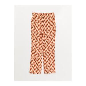 LC Waikiki An Elastic Waist, Comfortable Fit, Patterned Women's Trousers.