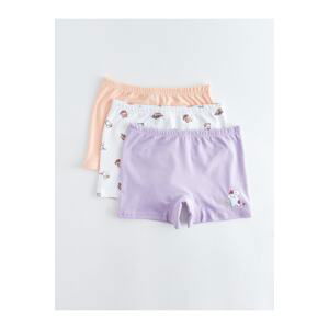 LC Waikiki Printed Cotton Girl's Boxer Set of 3