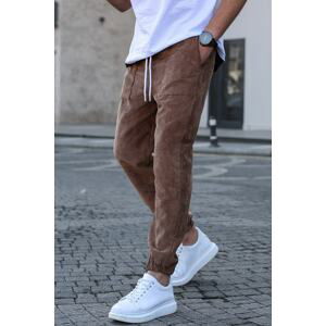 Madmext Men's Brown Corduroy Sweatpants 5466