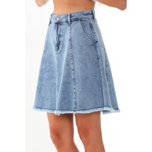 BİKELİFE Blue High Waist Denim Skirt