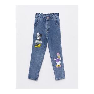 LC Waikiki Minnie Mouse and Daisy Duck Printed Girls' Jeans with Elastic Waist