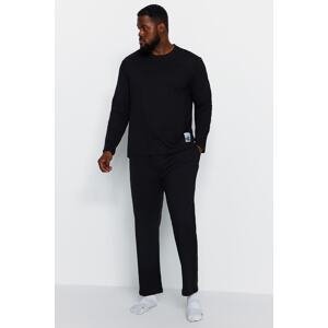 Trendyol Men's Black Label Detailed Plus Size Pajamas Set