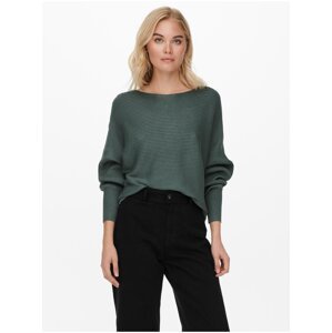 Dark green women's ribbed sweater ONLY Adaline - Women