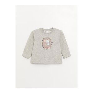 LC Waikiki Crew Neck Printed Baby Girl Sweatshirt