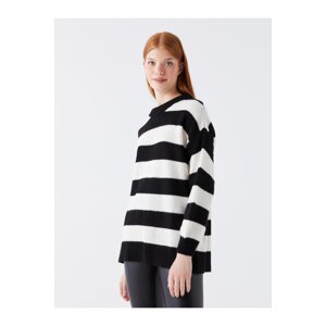 LC Waikiki Women's Crew Neck Color Block Long Sleeve Knitwear Sweater