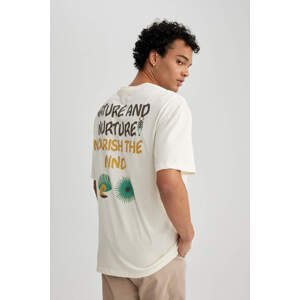 DEFACTO Comfort Fit Crew Neck Printed T-Shirt