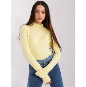 Light yellow women's sweater with turtleneck