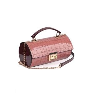 Capone Outfitters Capone Large Crocodile Patterned Santana Dried Rose Women's Bag