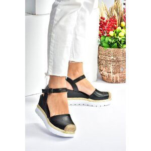 Fox Shoes Black Women's Wedge Heels Shoes