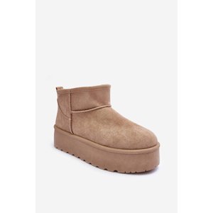 Leather snow boots on platform beige Corcoran