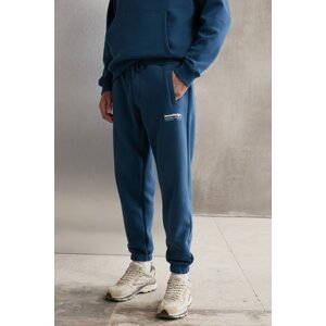 GRIMELANGE Bernon Men's Soft Fabric Three Pocket Blue Sweatpants with Elastic Le