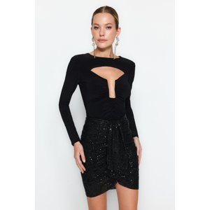 Trendyol Black Fitted Accessory Bodysuit