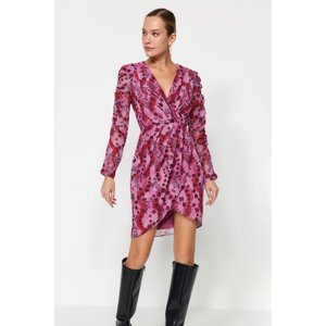 Trendyol Multicolored Double Breasted Mini Lined Floral Patterned Woven Dress