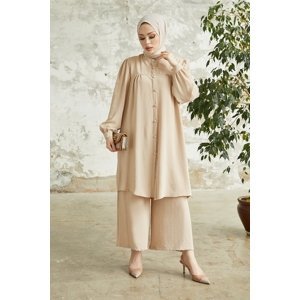 InStyle Arfa Ayrobin Buttoned Loose Suit - Beige