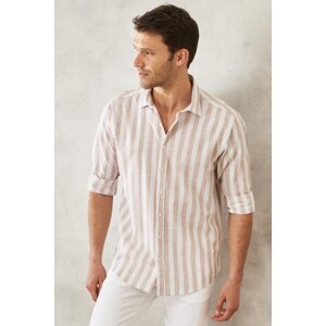 AC&Co / Altınyıldız Classics Men's White-beige Comfort Fit Relaxed Fit 100% Cotton Classic Collar Shirt