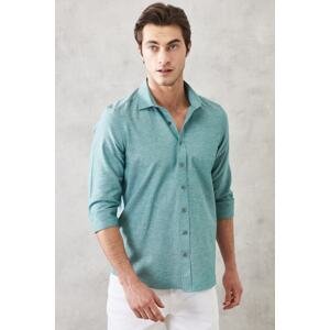 AC&Co / Altınyıldız Classics Men's Khaki Slim Fit Slim Fit Classic Collar Oxford Casual Shirt
