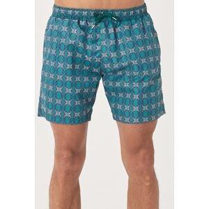 AC&Co / Altınyıldız Classics Men's Green Standard Fit Casual Patterned Swimsuit Swim Shorts
