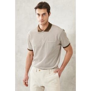 ALTINYILDIZ CLASSICS Men's Beige-mink Comfort Fit Comfort Fit 100% Cotton Polo Neck T-Shirt