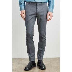 ALTINYILDIZ CLASSICS Men's Grey-blue Slim Fit Slim Fit Dobby Flexible Casual Trousers