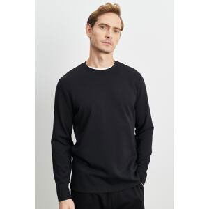 ALTINYILDIZ CLASSICS Men's Black Standard Fit Regular Fit Crew Neck T-Shirt