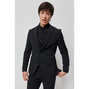 ALTINYILDIZ CLASSICS Men's Black Slim Fit Narrow Cut Mono Collar Suit with Travel Bag