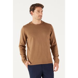 AC&Co / Altınyıldız Classics Men's Mink Standard Fit Normal Cut Warm Crew Neck Knitwear Sweater