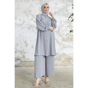 InStyle Arfa Ayrobin Buttoned Loose Suit - Gray