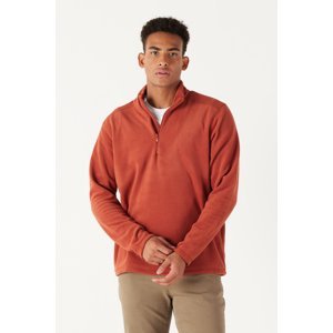 AC&Co / Altınyıldız Classics Men's Light Brown Anti-Pilling Anti-Pilling Standard Fit High Neck Fleece Sweatshirt