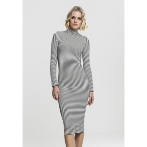 Women's striped turtleneck dress black/white