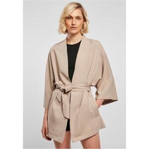 Women's viscose twill kimono coat softtaupe