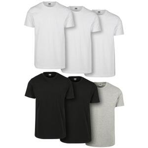 Basic T-shirt 6-pack wht/wht/wht/blk/blk/gry