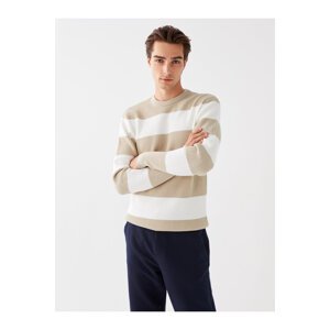 LC Waikiki Men's Crew Neck Long Sleeve Striped Knitwear Sweater