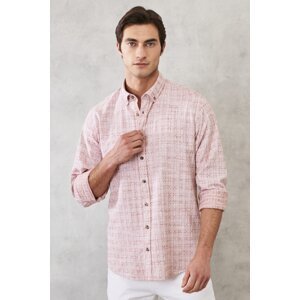ALTINYILDIZ CLASSICS Men's Tile Comfort Fit Relaxed Cut 100% Cotton Buttoned Collar Shirt