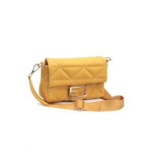 Capone Outfitters Capone Ibiza Satin Quilted Patterned Yellow Women's Bag