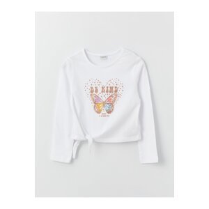 LC Waikiki Girls' Crew Neck Printed Long Sleeve Girls T-Shirt