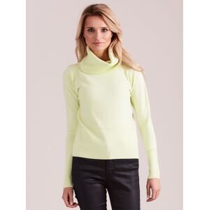 Light green light sweater with a loose turtleneck
