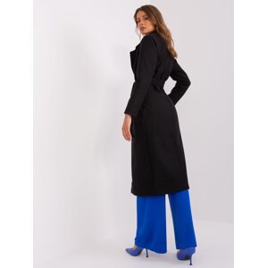 Black coat with tied belt OCH BELLA