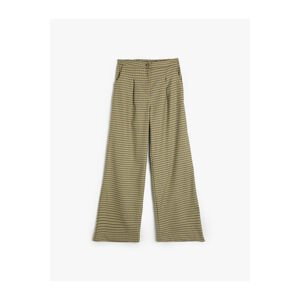 Koton Wide Leg Trousers Pleated Detailed Button Closure Pockets