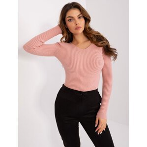 Light pink fitted viscose sweater