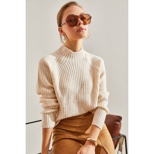 Bianco Lucci Women's Ribbed Knitwear Sweater
