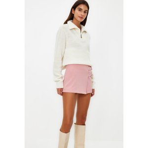 Trendyol Pale Pink Belt Detailed Woven Short Skirt