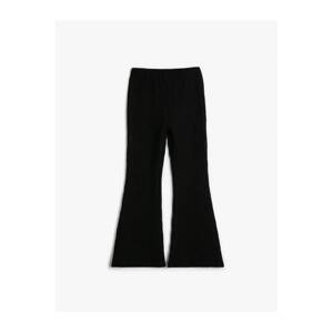 Koton Flare Trousers Ribbed Elastic Waist