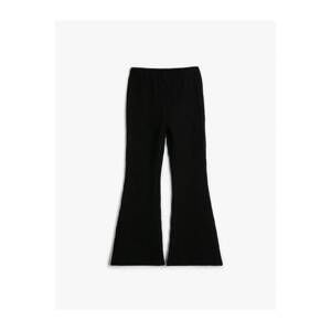 Koton Flare Trousers Ribbed Elastic Waist