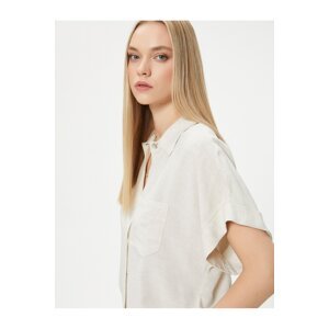 Koton Linen Blend Shirt Short Sleeve Buttoned Classic Collar
