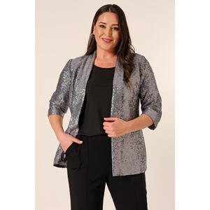 By Saygı Inner Lined Plus Size Puffy Jacket with Shawl Collar