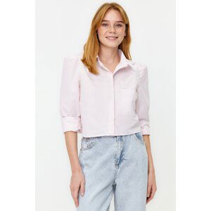 Trendyol Lilac Crop Woven Shirt