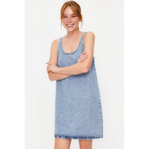 Trendyol Blue Oversize Mini Denim Dress