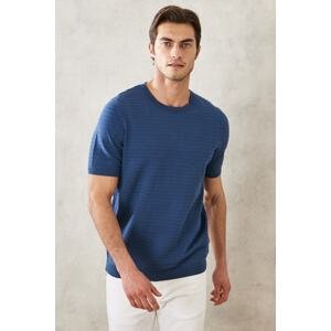 ALTINYILDIZ CLASSICS Men's Indigo 360 Degree All-Direction Stretch Slim Fit Slim Fit 100% Cotton Knitwear T-Shirt