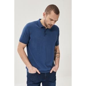 ALTINYILDIZ CLASSICS Men's Indigo 360 Degree All-Direction Stretch Slim Fit Slim Fit 100% Cotton Knitwear T-Shirt