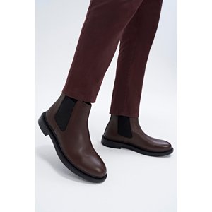 Hotiç Genuine Leather Brown Men's Casual Boots